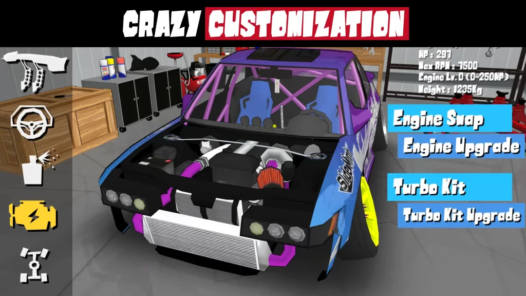 Crazy customization in FR Legends MOD APK